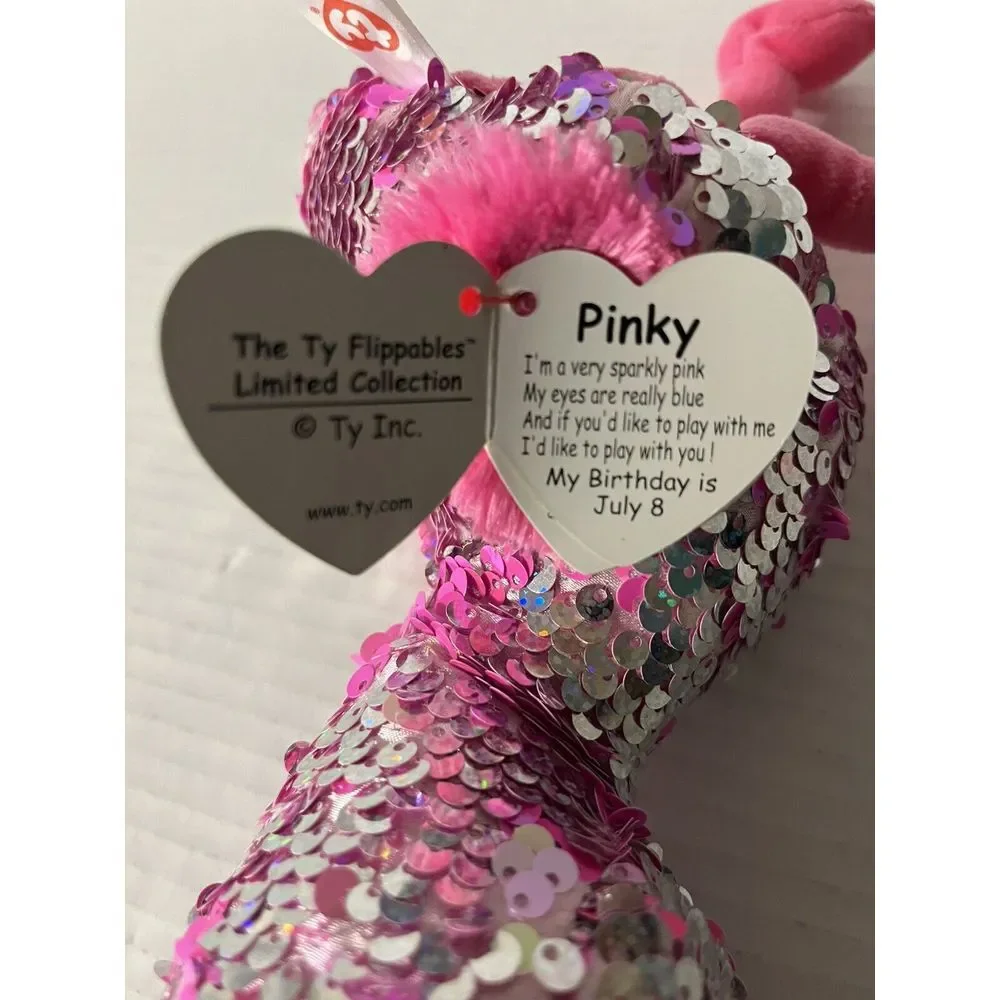 TY Flippables Sequin Plush PINKY the‎ Flamingo 10